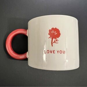 Room Essentials Cream Stoneware Mug with Floral Image & Love You Writing